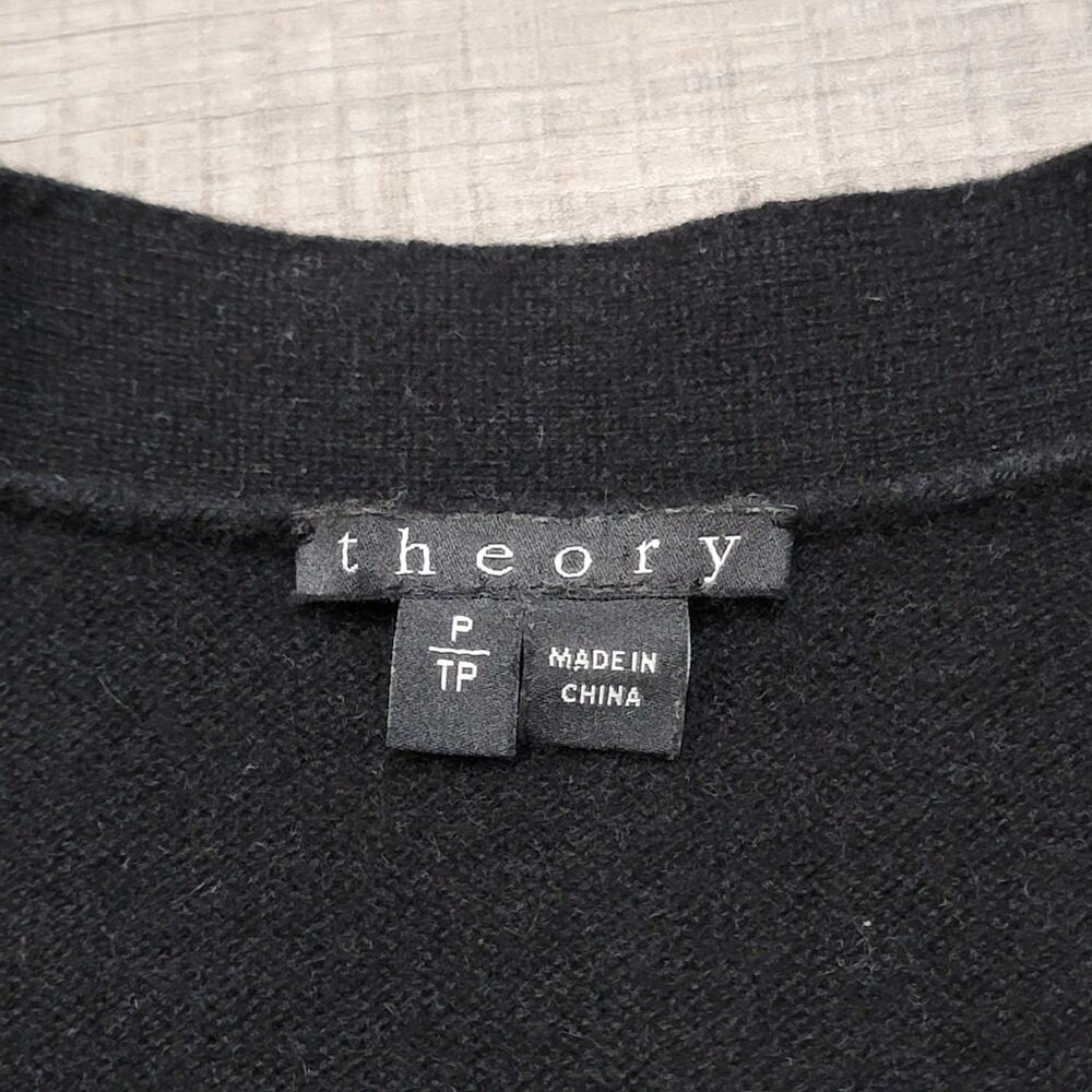 Theory Minareeya Cashmere Long Duster Sleeveless Cardigan Sweater Size XS Black - Picture 4 of 8